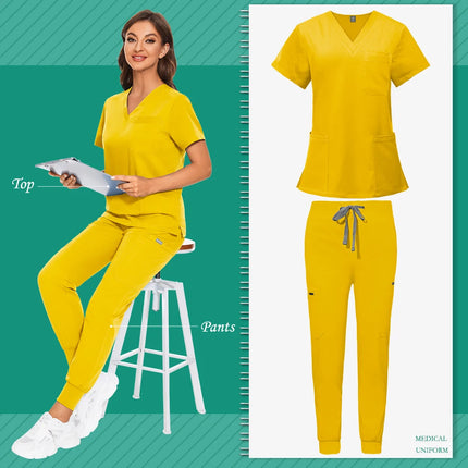 Spa Beauty Uniform Dental Scrub Unisex Nursing Sets Comfortable Work Clothes Hospital Surgical Uniform Clinical Nursing Uniforms-KarWorkwear