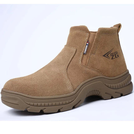 2023 Quality Leather Boots Men Safety Shoes Waterproof Work Boots Safety Steel Toe Shoes Men Puncture-Proof Indestructible Shoes-KarWorkwear