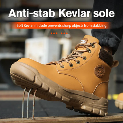 Men Protective Boots Steel Toe Shoes Anti-smash Anti-puncture Work Boots Safety Shoes Indestructible Winter Boots Waterproof-KarWorkwear