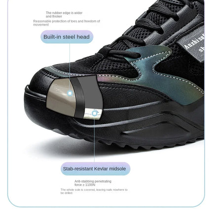 New Fashion 2024 Women's Safety Shoes Sneakers Women Anti-smash Anti-puncture Security Boots Protective Shoes Breathable-KarWorkwear