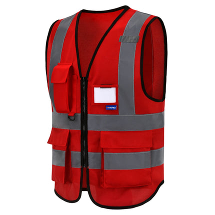 AYKRM 21 Colour （XS-8XL) Hi Vis Viz High Visibility Reflective Zip Pocket Security Waistcoats Jacket Workwear Vests