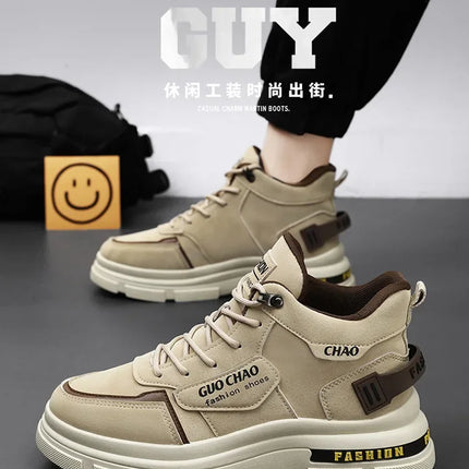 Mens Boots High Top Shoes Casual Winter Platform Designer Luxury Ankle Sport Chelsea Tactical Cowboy Work Safety Sneakers 안전화-KarWorkwear