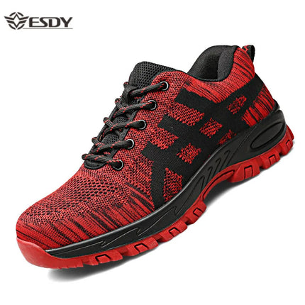 Big Size 50 Breathable Work Boots Men Safety Shoes Construction Anti-smashing Anti-puncture Steel Toe Cap Men's Protective Boots