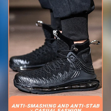 Plus Size 50 Fashion Safety Working Boots For Men High Quality Indestructible Construction Anti Smashing Shoes Sneakers Footwear-KarWorkwear
