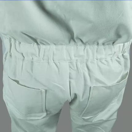 Spring Men Jumpsuits Long Sleeve Multi-pocket Beam Feet Overalls Streetwear Clothing Cargo Pants Hip Hop White Coverall Trousers
