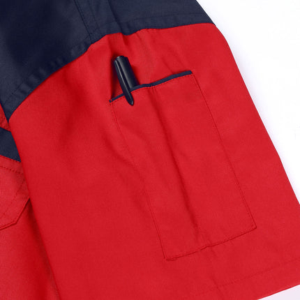 Men Women Short Sleeve Work Coat Workshop Shirts Motor Mechanic Uniform with Two-pocket T-shirts Man Workshop Overalls Top-KarWorkwear
