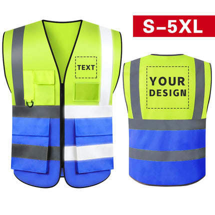 Custom Your Text Logo Reflective Safety Vest Construction Work Traffic Vest Railway Coal Miners Uniform Security ANSI Class 2-KarWorkwear