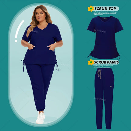 Nurse Uniform Medical Uniforms Nursing Scrubs Set Hospital Doctor Workwear Surgery Suit Spa Top Pants Clinical Dentist Work Wear-KarWorkwear