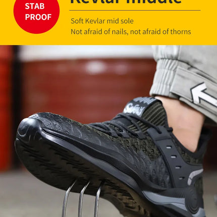 Size 50 Steel Toe Boots For Men Indestructible Safety Work Shoes Lightweight Steel Toe Sneakers Puncture Proof  Male Footwear-KarWorkwear