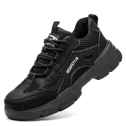 Work Shoes Hollow Breathable Steel Toe Boots Lightweight Safety Work Shoes Anti-slippery For Men Women Male Work Sneaker