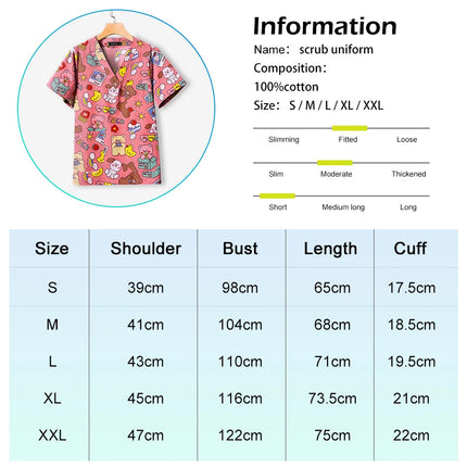 Short Sleeved Custom SPA Uniform Unisex Aesthetic Uniforms Printed Cotton Jacket Tops Fashion Surgical Gown Veterinary Work Wear-KarWorkwear