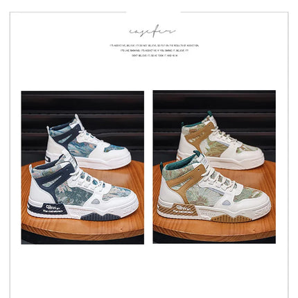 2023 Men Boots High Top Sneakers Casual Platform Leather Skateboard Fashion Designer Luxury Outdoor Sport Tennis Safety Loafers-KarWorkwear