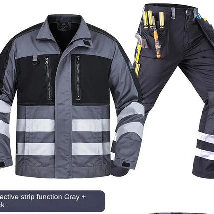 2026 New Work Clothes Men Construction Reflective Safety Coveralls Welding Suit Car Repair Workshop Mechanic Plus Size Clothes