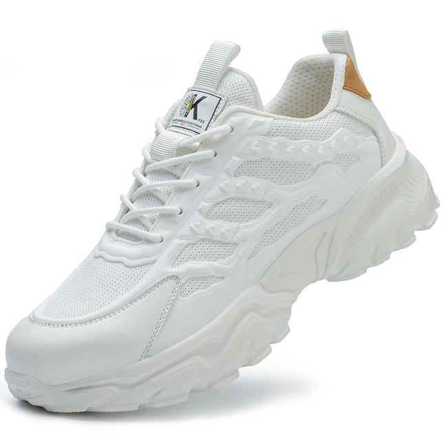 White Safety Shoes Men Steel Toe Boots Work Sneakers Anti-smash Anti-puncture Indestructible Shoes Sport Men Protective Shoes-KarWorkwear