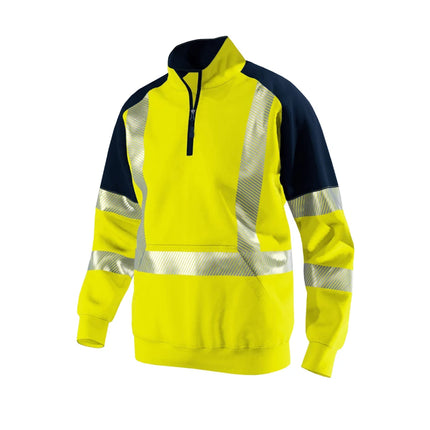 Men's High Visibility Work Clothing Safety Sweatshirt for Outdoor Construction Site Security Pullover Hoodie Hi Vis Workwear