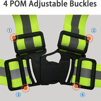Reflective Safety Vests Lightweight Adjustable Elastic Vest Jacket Hi Vis Reflective Strips for Traffic Control Running Cycling