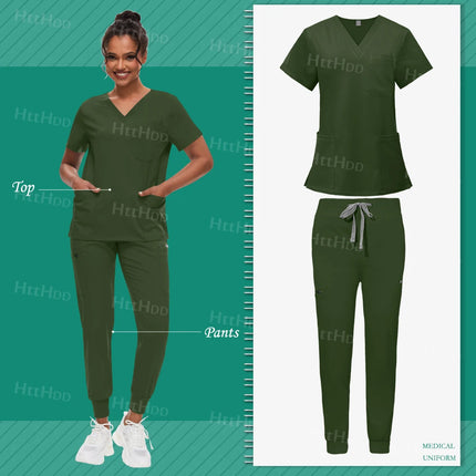 Scrub Sets Uniform Women Joggers Hospital Accessories Medical Surgical Gown Pharmacy Healthcare Work Wear Unisex Mens Scrub Soft-KarWorkwear