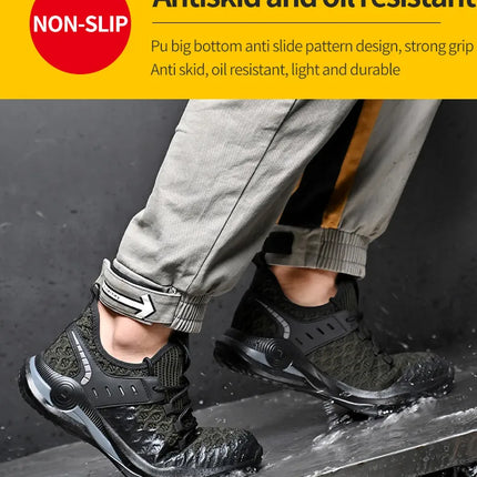 Size 50 Steel Toe Boots For Men Indestructible Safety Work Shoes Lightweight Steel Toe Sneakers Puncture Proof  Male Footwear-KarWorkwear