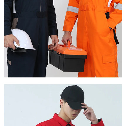 Work Coveralls Repairman with Reflective Strip Mechanic Auto Workshop Clothes Working Uniforms Plus Size 3XL