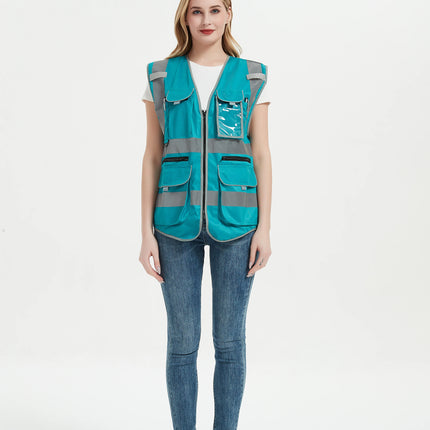 Work Vest for Women Work Clothes Hi Vis Workwear Vest with Pockets