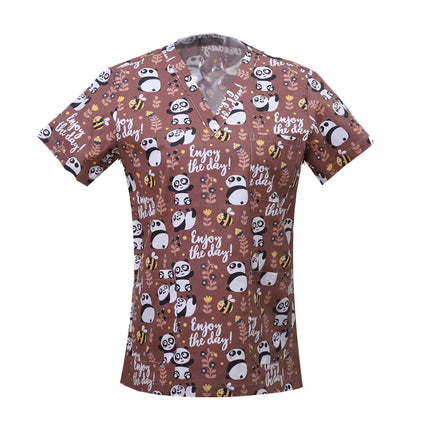 Pet Clinic Vet Work Uniforms Women Nurse Accessories Animal Printed Hospital Doctor Nursing T-Shirt Medical Scrubs Clothes Tops-KarWorkwear