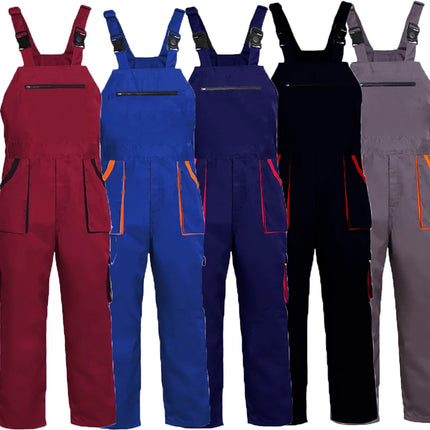 Bib Overalls Men Safety Work Clothing Big Size Protective Coveralls Strap Pants Trousers Jumpsuit Uniforms Sleeveless Bib Pants