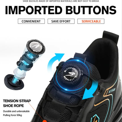 Work Security-Protection Boots for Men Women Lightweight Work Sneakers Breathable Steel Toe Shoes Rotating Button Safety Shoes-KarWorkwear