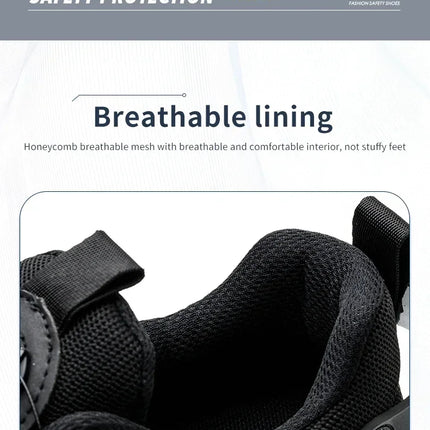 Rotating Button New Safety Shoes Men Anti-smash Anti-puncture Work Shoes Fashion Men Sport Shoes Security Protective Boots Men
