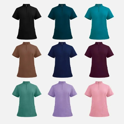 Hospital Doctor Nursing Uniform Women Wholesale Casual Short Sleeved V-neck Jogger Suits Nurse Pharmacy Working Medical Uniforms-KarWorkwear