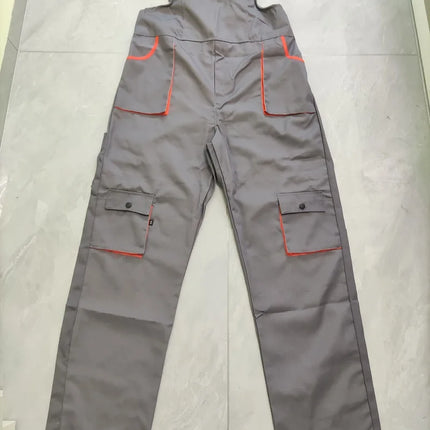 Bib Overalls Men's Work Clothes Plus Size Protective Coveralls Strap Jumpsuit Multi Pockets Uniform Work Dungarees Cargo Pants-KarWorkwear