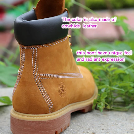 New Work Boots Men's Original Comfy Shoes Outdoor Hiking Leather Casual Shoes For Men Basic Boots Waterproof Yellow Boots