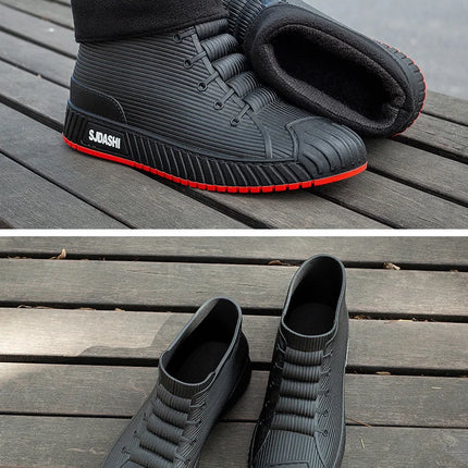 Men Women Short Tube Rain Boots Kitchen Anti-slip Rain Shoes Summer Ankle Outdoor Winter Car Washing Fishing Waterproof Shoes