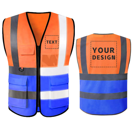 Custom Your Text Logo Reflective Safety Vest Construction Work Traffic Vest Railway Coal Miners Uniform Security ANSI Class 2-KarWorkwear