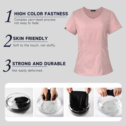 Medical Scrubs Set Women Stretch Work Uniforms Easy Fit Scrubs Tops Pants Jogger Set Hospital Nurse Uniform Dentist Overalls XXL-KarWorkwear