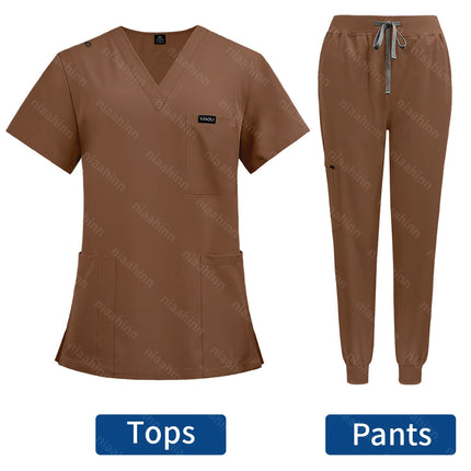 Multilcolors Lightweight Medical Nurse Uniform Women Scrubs Set Hospital Scrub Suit Accessories Dental Surgery Suit Lab Workwear-KarWorkwear