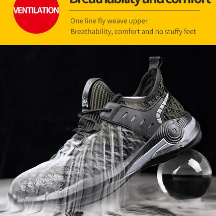 Size 50 Steel Toe Boots For Men Indestructible Safety Work Shoes Lightweight Steel Toe Sneakers Puncture Proof  Male Footwear-KarWorkwear