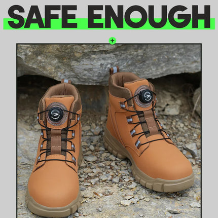 Waterproof Safety Boots Men Indestructible Steel Toe Work Boots Anti-smash Stab-resistant Safety Shoes Biker Botas Para Hombre