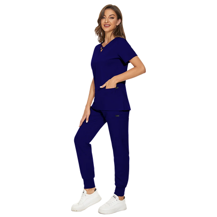 Beauty Salon Women Work Uniforms Plus Size Short-sleeved Health Services Suits Working Suits Summer Fashion Pet Scrubs Costume-KarWorkwear
