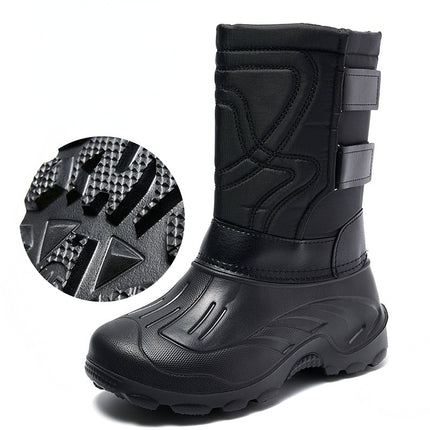 Work Boots for Men Waterproof 2025 Spring New Non-slip Fishing Boots Comfortable Farm Men Boots Winter Plus Cotton Rain Boots