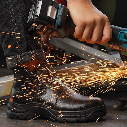 2023 Quality Leather Boots Men Safety Shoes Waterproof Work Boots Safety Steel Toe Shoes Men Puncture-Proof Indestructible Shoes-KarWorkwear