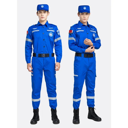 New Fire Fighter Suit Emergency Rescue Clothing Disaster Relief Coat Anti-static Wear-resistant Coverall Labor Work Uniforms-KarWorkwear