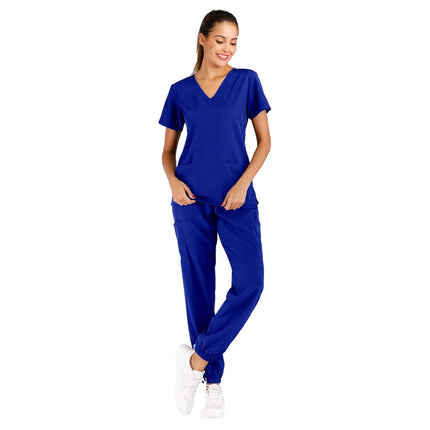 Anti-Wrinkle Soft Premium Fabric Polyester Rayon Spandex Washable Nursing Scrub Set for Womens Nursing Scrub Uniforms-KarWorkwear