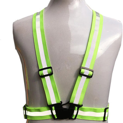 Reflective Safety Vests Lightweight Adjustable Elastic Vest Jacket Hi Vis Reflective Strips for Traffic Control Running Cycling