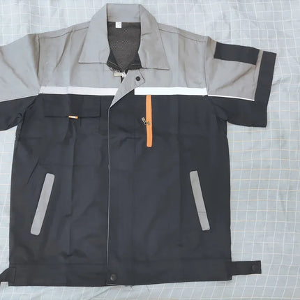 Summer Work Clothing Men Working Coveralls Reflective Tape Thin Breathable Uniforms Factory Workshop Service Car Repairman Suits-KarWorkwear