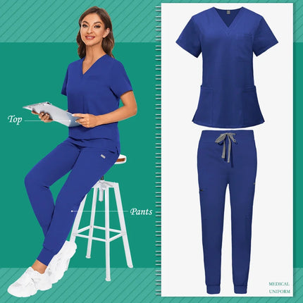 Spa Beauty Uniform Dental Scrub Unisex Nursing Sets Comfortable Work Clothes Hospital Surgical Uniform Clinical Nursing Uniforms-KarWorkwear