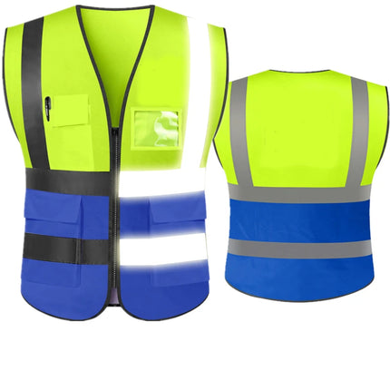 Hi Visibility Reflective Safety Vest With Reflective Strips and 5 Pockets Construction Work Uniform Vest ANSI Class 2 Standard-KarWorkwear
