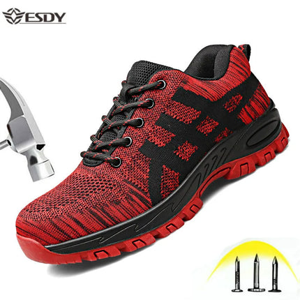 Big Size 50 Breathable Work Boots Men Safety Shoes Construction Anti-smashing Anti-puncture Steel Toe Cap Men's Protective Boots