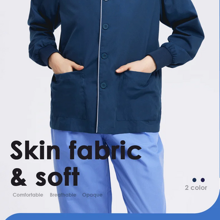Long Sleeves Scrubs Jackets Pretty Outfit Soft Nurse Out Coat Doctor Hospital Nursing Staff Uniforms Autumn Winter Work Wear-KarWorkwear
