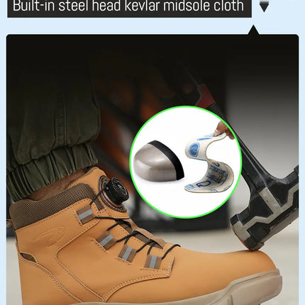 Waterproof Safety Boots Men Indestructible Steel Toe Work Boots Anti-smash Stab-resistant Safety Shoes Biker Botas Para Hombre