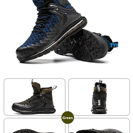Plus Size 50 Fashion Safety Working Boots For Men High Quality Indestructible Construction Anti Smashing Shoes Sneakers Footwear-KarWorkwear